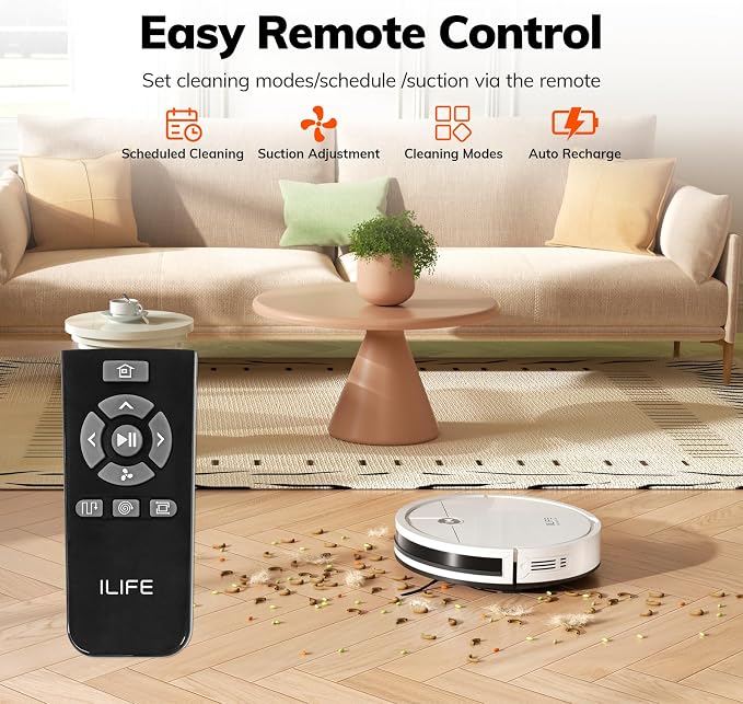 ILIFE V2 Robot Vacuum Cleaner, Tangle-Free Suction, 120 Mins Runtime, - Image 2