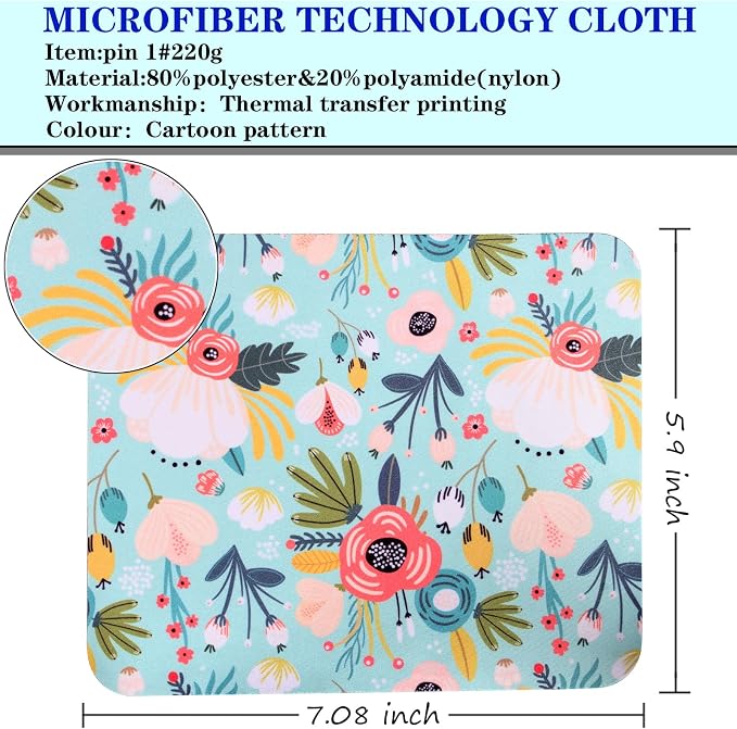 12Pcs Multicolor Flowers Drawing Microfiber Cleaning Cloths - Image 4