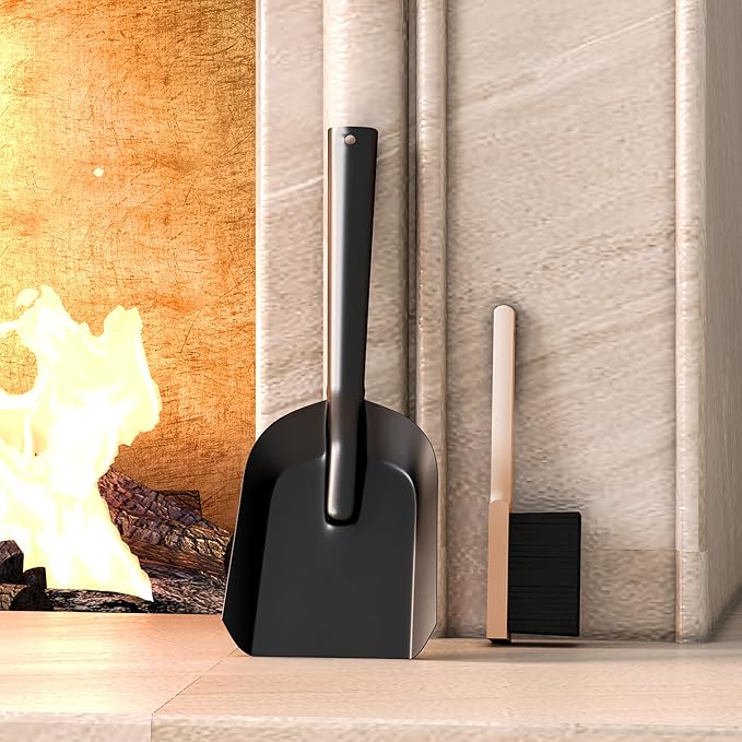 Kingson Fireplace Shovel Black Ash Shovel and Brush, Dustpan Set Small - Image 8