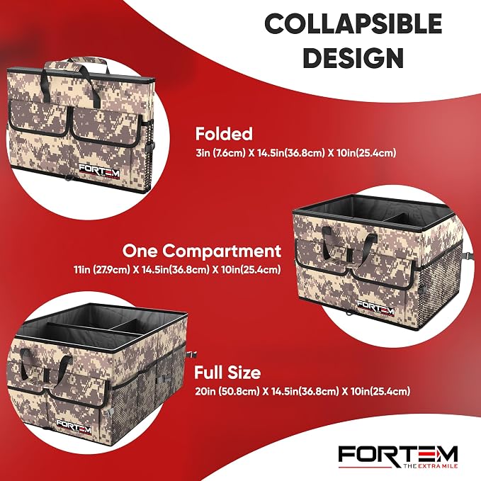 FORTEM Trunk Organizer For SUV Car Trunk Organizer, Foldable Storage, Car - Image 6