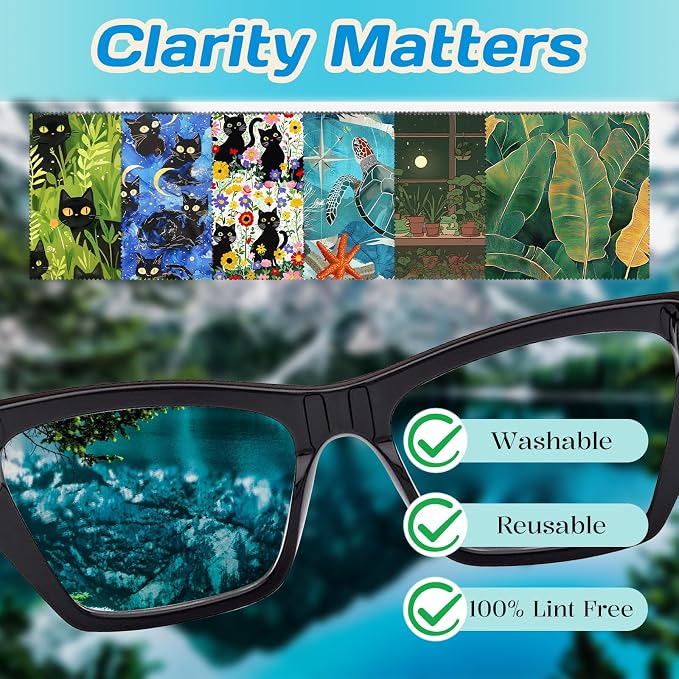 6 PCS Glasses Cleaning Cloth Eyeglass Lens Cleaning Cloth Eyeglasses Wipes - Image 3