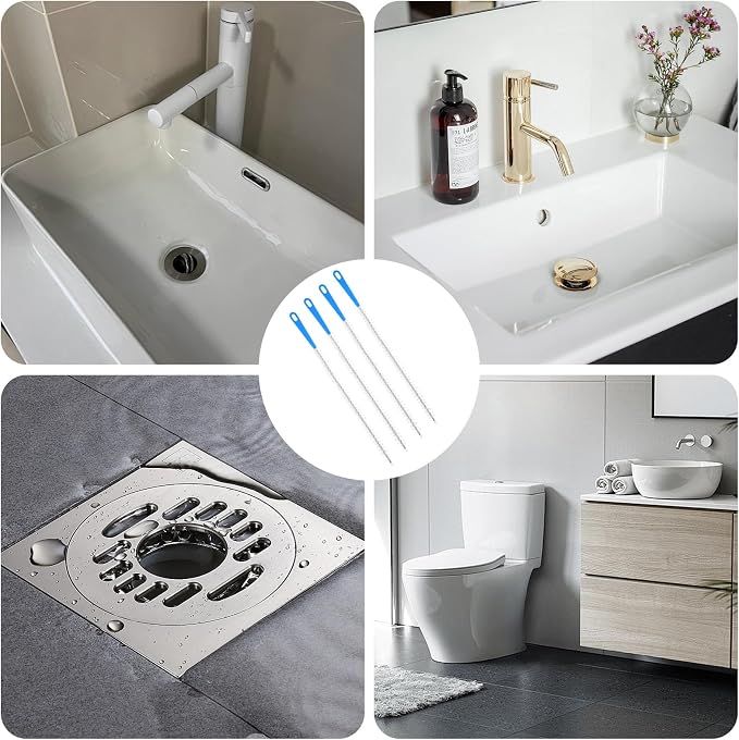 4 Pack Flexible Drain Cleaning Brush, 23.6inch Long Drain Clog Remover Tool - Image 5