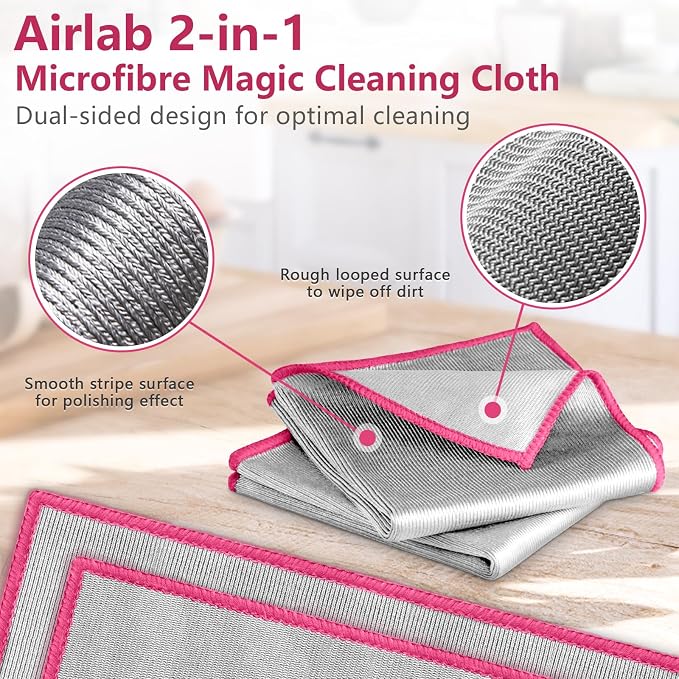 Airlab Glass Polishing Cloth Streak Free Miracle Microfiber Cleaning Cloth Lint - Image 4