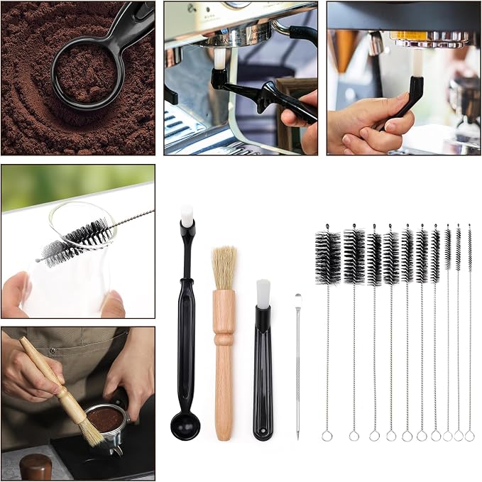 14 PCS Coffee Grinder Cleaning Brush Set, Espresso Machine Cleaning Brush Kit - Image 4
