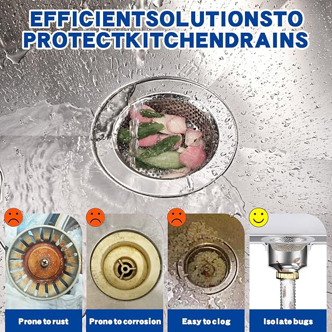 RQYEKDO Kitchen Sink Strainer Stainless Steel - Image 3