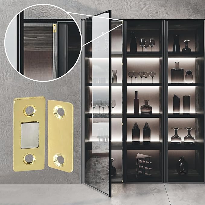 Cabinet Magnetic Catch, 20 Pack Gold Ultra Thin Magnetic Cabinet Door Catch - Image 6