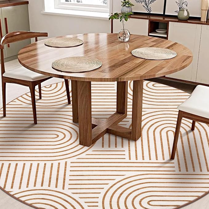 Washable Rug 4ft Area Rugs for Living Room, Abstract Rug for Bedroom, Soft - Image 3