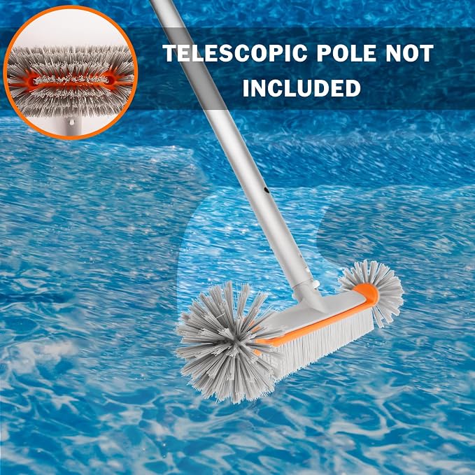 Poolvio Professional 17.5" Floor & Wall Pool Cleaning Brush - Image 7