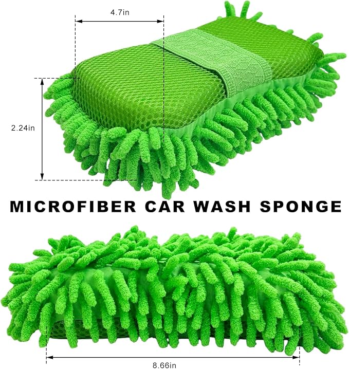 Microfiber Car Wash Sponge, Scratch-Free Vehicle Washing Mitt - Image 2