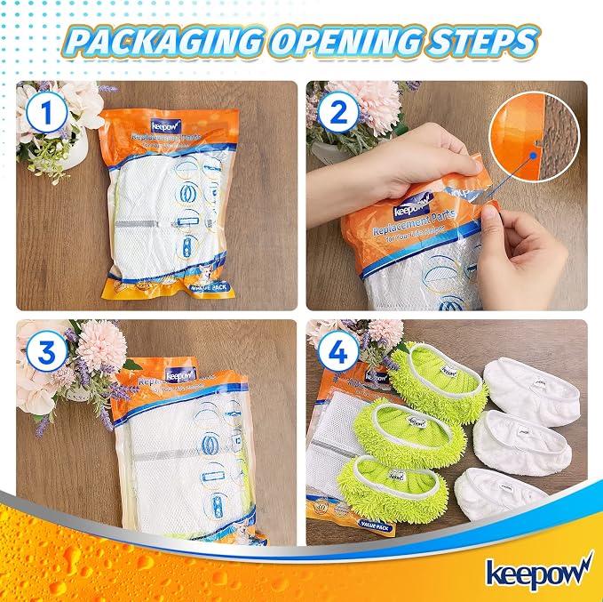 KEEPOW Reusable Dry Sweeping/Wet Mopping Cloths Compatible - Image 6
