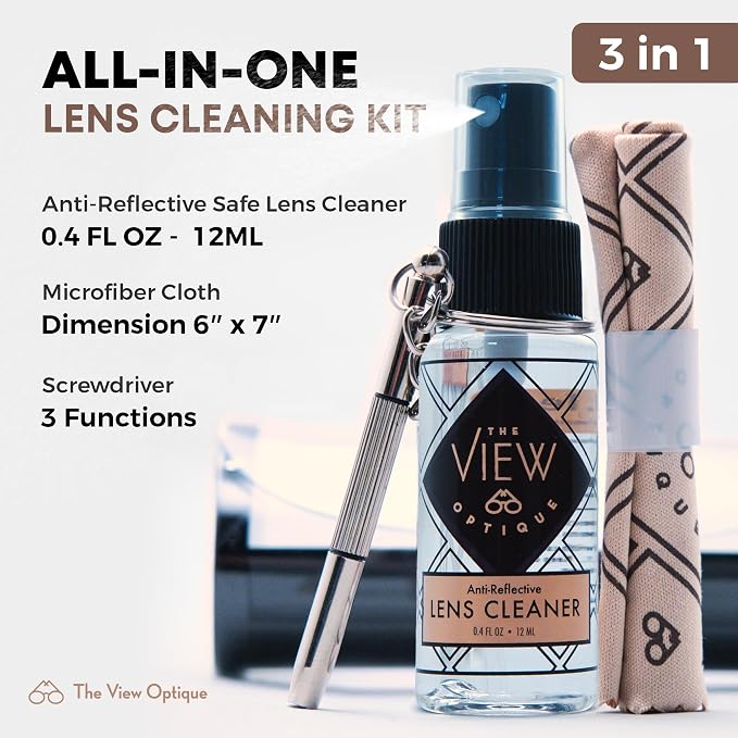 Anti-Reflective Lens Cleaner & Repair Kit – 0.4oz Glasses Cleaner Spray - Image 2