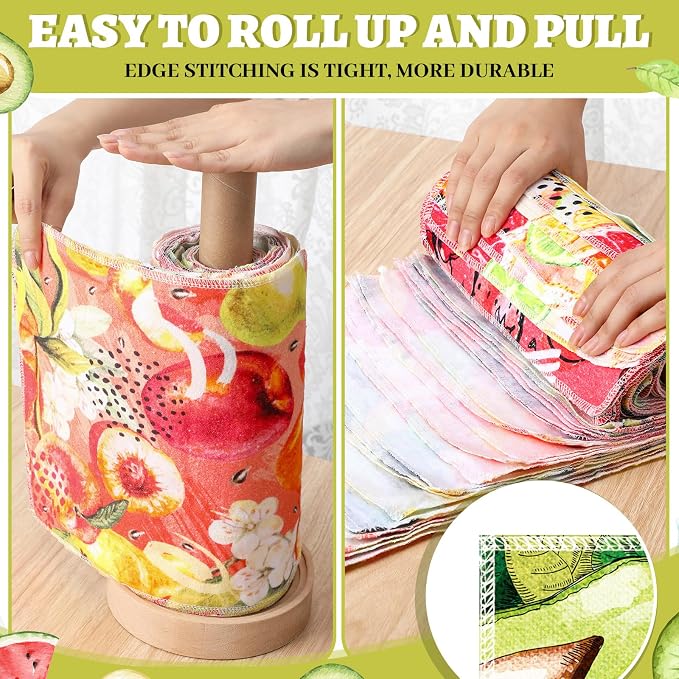 36 Pack Fruit Reusable Cleaning Cloths Washable Cotton Kitchen Towels - Image 4