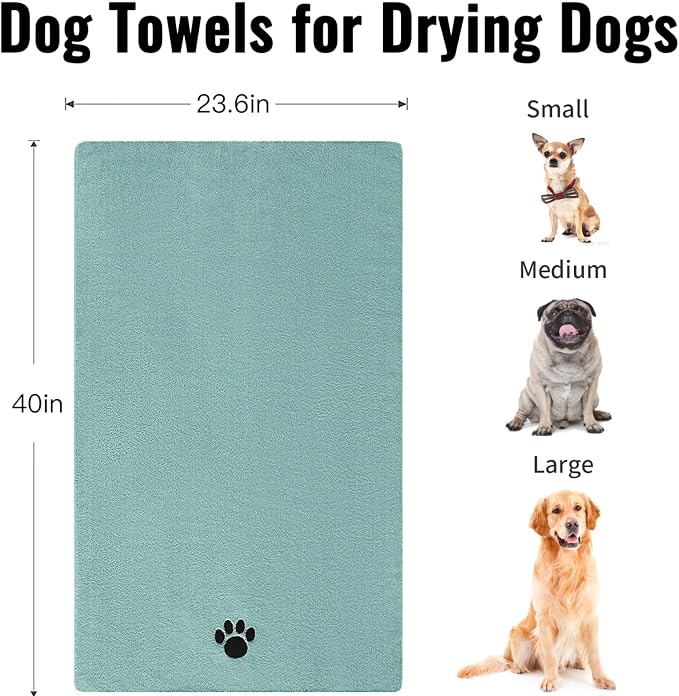 3 Pack Microfiber Dog Towels for Drying Dogs, Super Absorbent and Soft Pet - Image 3