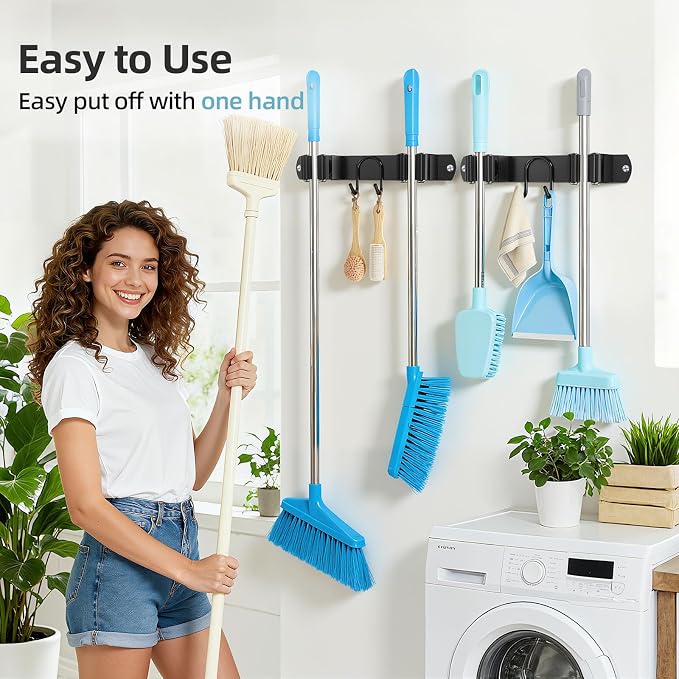 Broom Holder Wall Mount, Broom Hanger - Image 5