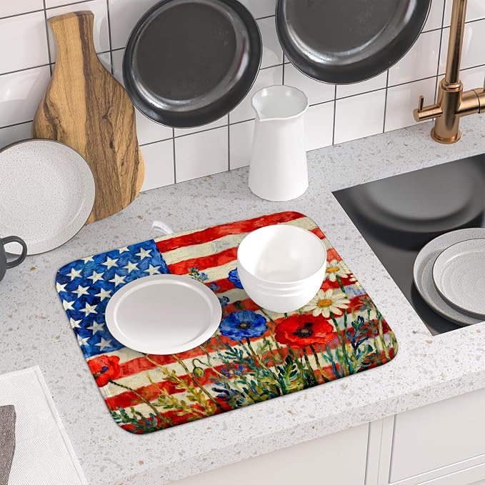 4th of July Patriotic Dish Drying Mat - Image 6