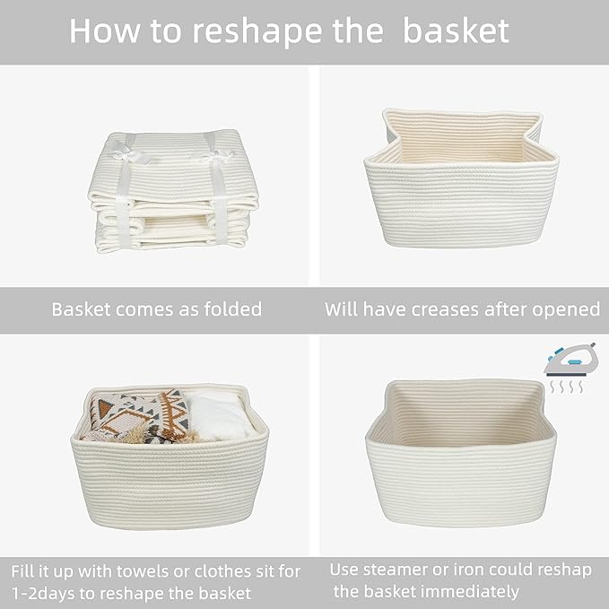 Cotton Rope storage Basket Bins Woven Basket - Image 7