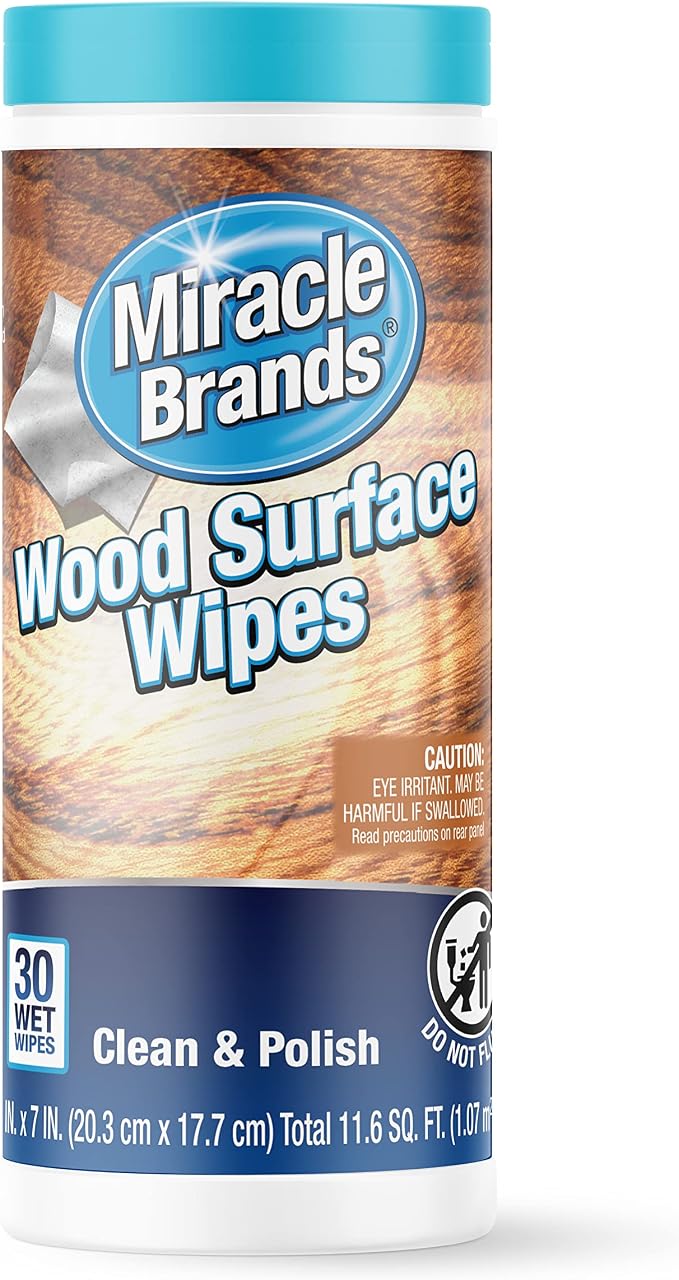 MiracleWipes for Wood Surfaces, Remove Dirt and Grime Buildup, and Polish by MiracleWipes
