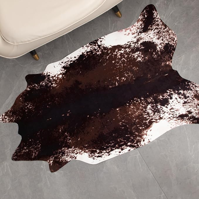 MACEVIA Faux Cowhide Rug Cute Cow Print Rugs Animal Area Carpet Western Decor - Image 2