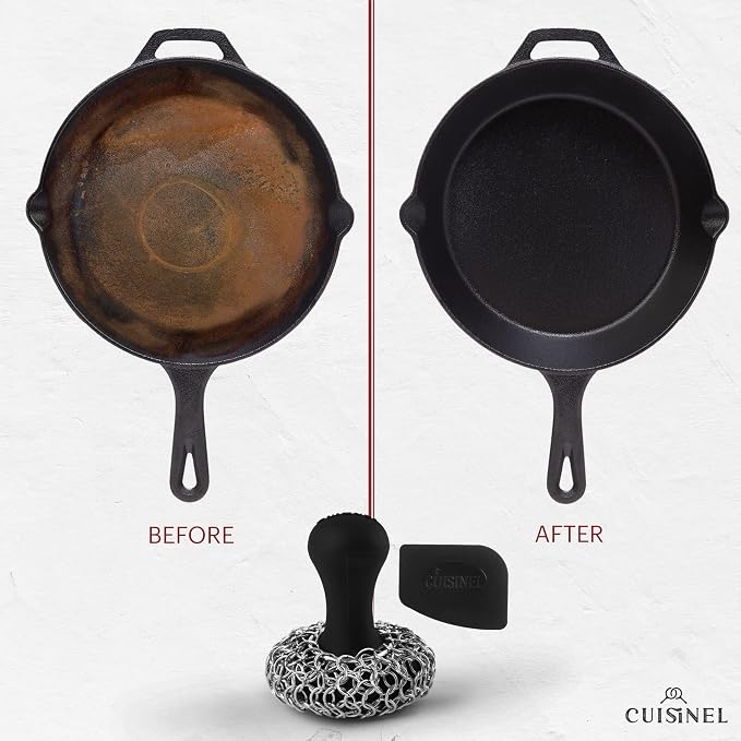 Cuisinel Cast Iron Chainmail Scrubber + Pan Scraper - Image 2