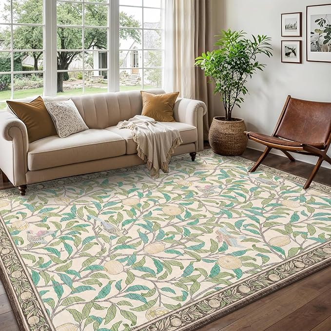 GarveeHome 8x10 Area Rugs for Living Room, Boho Leaf Rugs for Bedroom by GarveeHome