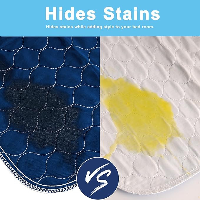 Alsunny® Hide Stains Waterproof Pads 45x56 Inch(2Pack),Bed Pads for Incontinence Washable Extra Large,Bed Pads Washable Waterproof for Beds Sofa & Mattress,Adults Seniors Kid,Pet,Incontinence Bed Pads