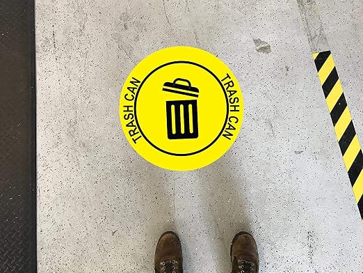 "Trash Can" Durable Laminated Vinyl Floor Sign- Sign by Graphical Warehouse- 5S - Image 3