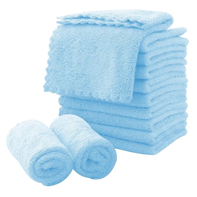 MOONQUEEN Microfiber Facial Cloths Fast Drying Washcloth 12 Pack by MOONQUEEN
