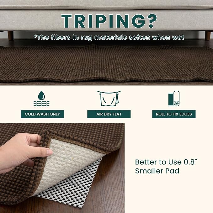 KOZYFLY 3x16 Runners Rugs for Hallway, Extra Long Washable Runner Rug, Non Slip Rubber Backed Kitchen Runner, Cotton Entryway Rug, Floor Carpet for Entry, Aisle, Hall, Brown/Dark Brown - Image 7