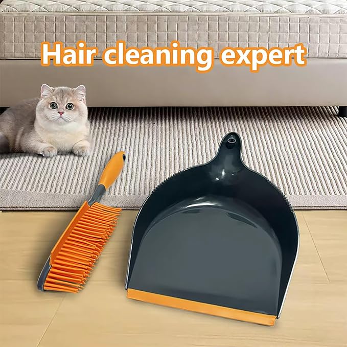 Pet Hair Removal Set with Double-Sided Carpet Brush, Dustpan and Comb, - Image 2