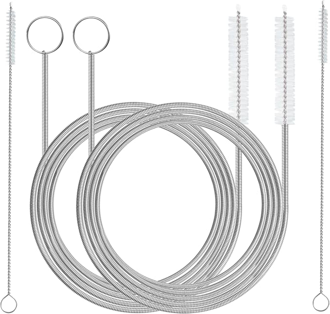 2 Pack 61 inch Long Flexible Drain Cleaning Brush and 2 PCS 7-inch Straw Brush by Ucheom