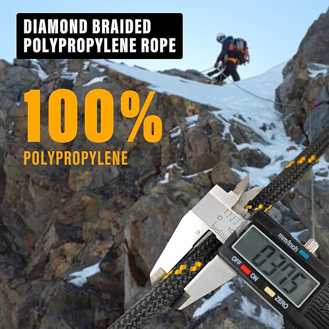 Diamond Braided Polypropylene Rope Nylon Rope Mix Thick Heavy Duty Ropes 3/8'' - Image 3