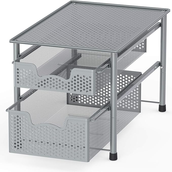 Simple Houseware Stackable 2 Tier Sliding Basket Organizer Drawer by SimpleHouseware