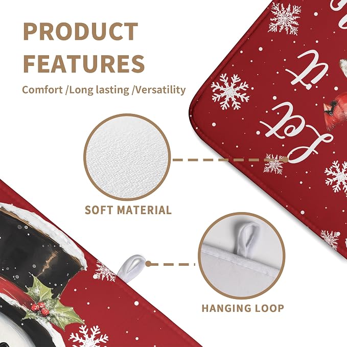 Snowman Christmas Dish Drying Mat Winter Drying Mats - Image 3