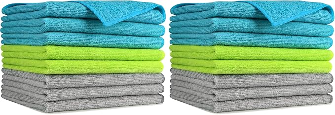 AIDEA Microfiber Cleaning Cloth-8PK, Soft Microfiber Towels by AIDEAHOME