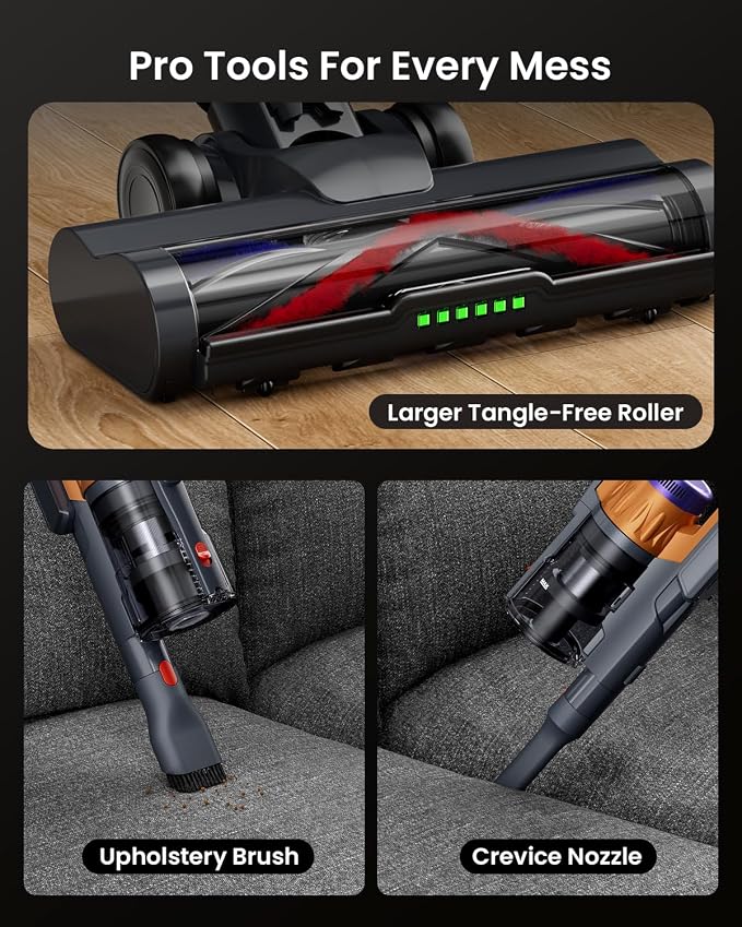Cordless Vacuum Cleaner for Home, Upgraded 60Kpa Powerful Suction Pet Hair - Image 7