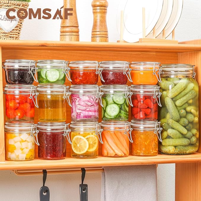ComSaf 8oz Small Airtight Glass Jars Set of 12 - Image 7