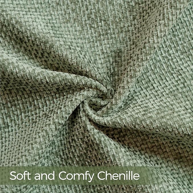 a moment Moss Green Chenille Throw Pillow Covers 18x18 Inch Pack of 2 Modern Decorative Throw Pillow Covers Farmhouse Cross Covers Home Decor for Sofa Bedroom Living Room