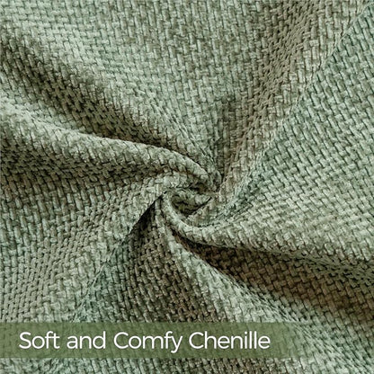 a moment Moss Green Chenille Throw Pillow Covers 18x18 Inch Pack of 2 Modern Decorative Throw Pillow Covers Farmhouse Cross Covers Home Decor for Sofa Bedroom Living Room