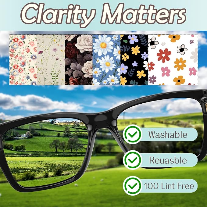 6 PCS Glasses Cleaning Cloth Eyeglass Lens Microfiber Cleaning Cloth Reusable - Image 3