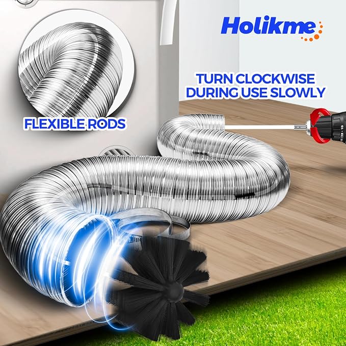 Holikme 30 Feet Dryer Vent Cleaner Kit, Flexible Lint Brush - Image 2
