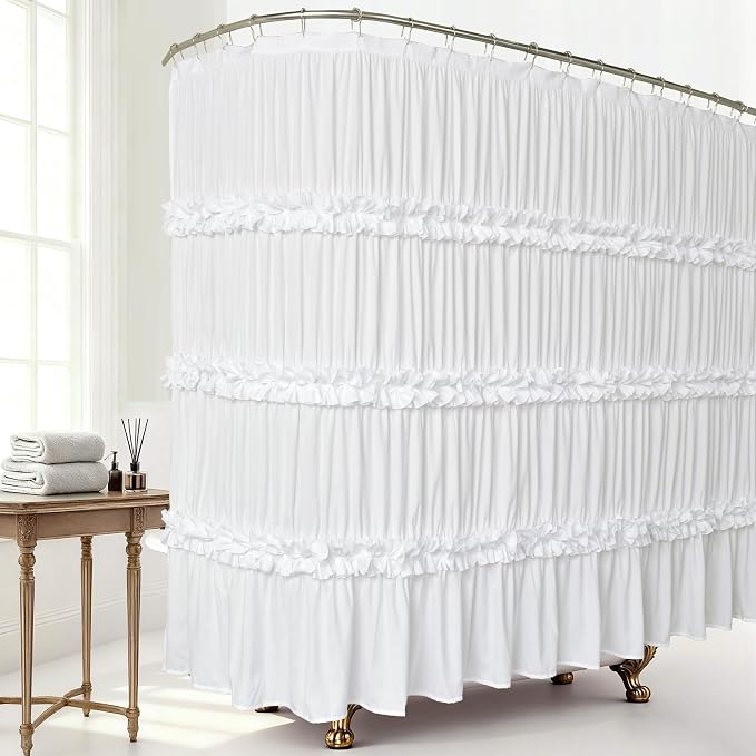 Extra Wide Shower Curtain 108" W x 72" L, Vintage Handcrafted Bow Tie Bath by Homechoice+Decor