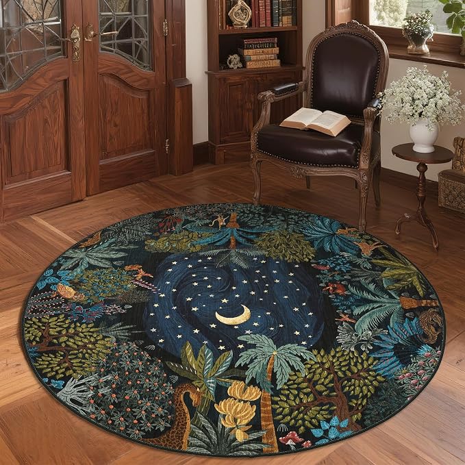 GarveeHome Round Area Rugs 5ft for Bedroom by GarveeHome