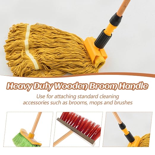 Barydat 55 Inch Lacquered Wood Broom Handle - Image 4