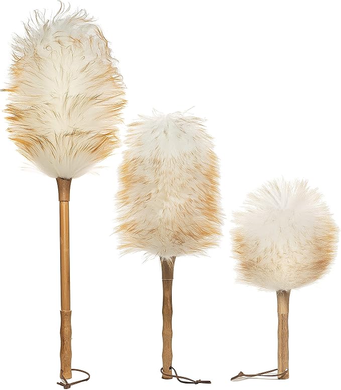 Avain Wool Duster with Wood Handle, Blinds Cleaner Purifier, Brush Cleaning Tool by Unknown
