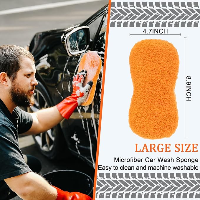 Tanlade 2 Pcs Large Microfiber Car Wash Sponge - Image 3
