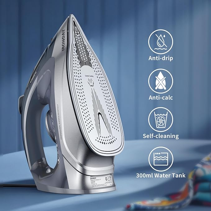 Steam Iron for Clothes Rapid Heating, 1700W Iron Burst of Steam, Non-Stick - Image 4