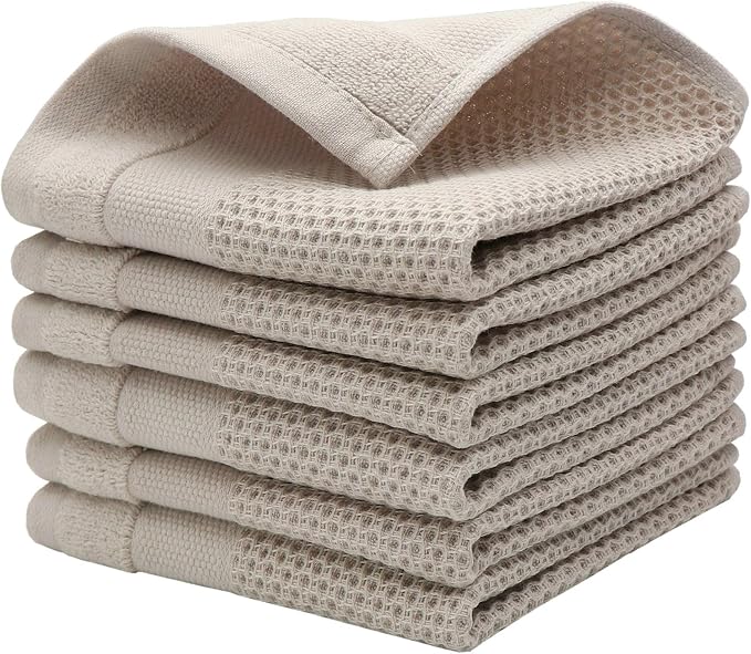 Mia'sDream Cotton Dish Cloths Dish Rags Waffle Weave Kitchen Towel, Soft and by MiasDream