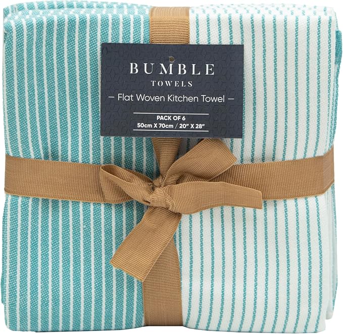Premium Kitchen Towels | Yarn Dyed Flat Woven Stripe Kitchen Towel Set| 238 GSM - Image 3