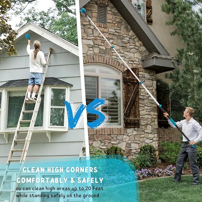 Cobweb Duster with 5-12 Ft Extension Pole, Spider Web Brush with Long - Image 8