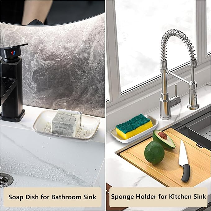 Gomakren Soap Dish for Shower, Bar Soap Holder, Ceramic Soap Dishes for Bar Soap - Image 7
